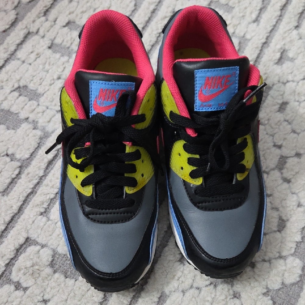 Nike Kids' Black, Pink, Yellow, and Gray Sneakers